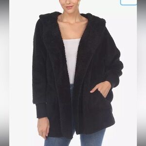 NWT White Mark Women's Plush Hooded with Pockets Jacket